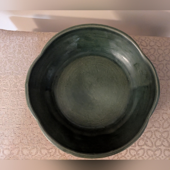 Roseville Floral Ceramic Bowl in Brown and Cream - Picture 4 of 4